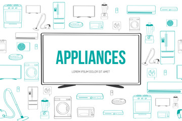 Home electronic appliances design element. Vector illustration