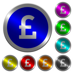Pound sign luminous coin-like round color buttons