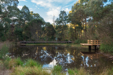 Currawong Bush Park in outer suburban Melbourne, Australia.