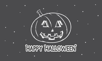 Fototapeta premium Happy Halloween Vector Illustration Isolated in Night Sky For Website Banner, Landing Page, Brochure, Posters, Flyer, Greeting Card, Celebration Card