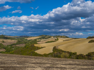 Fototapeta na wymiar A beautiful day in Tuscany Italy with blue sky