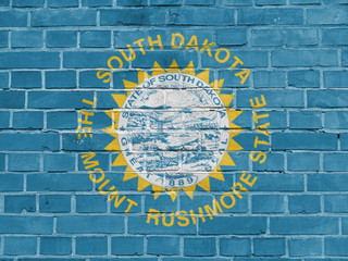 US States Concept: South Dakota Flag Wall Background Texture