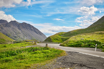 Mountain road in Swiss Alps