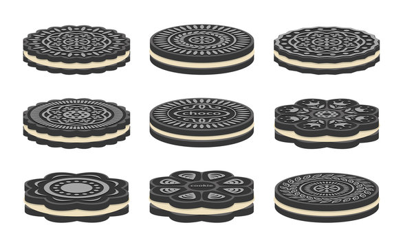 Vector Set Of Oreo Cookie Icons