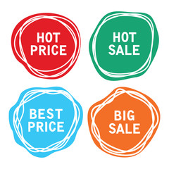 vector price tags. sale offer labels