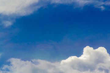 Color through clouds in the evening sky.