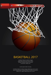 Fototapeta na wymiar Basketball Poster Advertising Vector Illustration