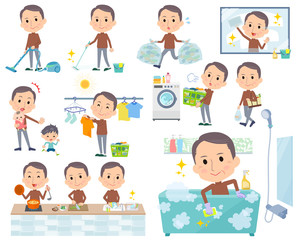 Brown high neck Middle aged men_housekeeping