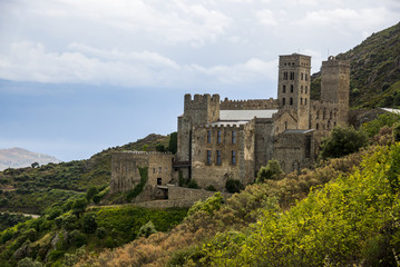 Fototapeta na wymiar Sant Pere de Rodes is a former Benedictine monastery in the North East of Catalonia, Spain