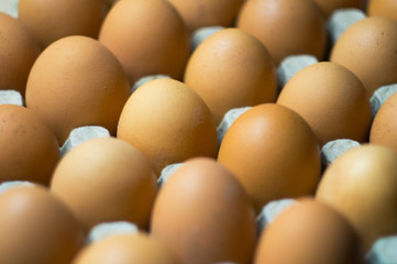 eggs background Close-up Top view Chicken eggs
