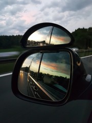 Fototapeta premium Wing mirror view