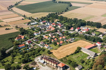 aerial view of the  Piotrowice Nyskie village near Nysa city