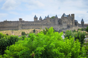 Fototapeta na wymiar Visiting Carcassonne in France