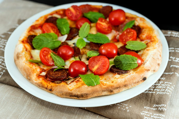 tasty pizza on a the table