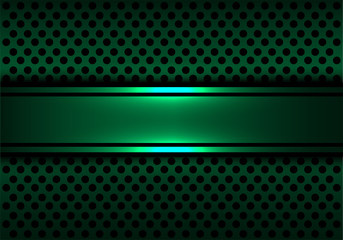 Abstract green banner metal circle mesh design modern luxury futuristic background vector illustration.
