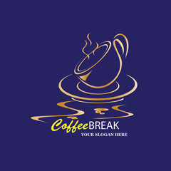 Coffee logo design vector template