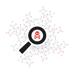 Obraz premium Security Audit, Virus Scanning, Cleaning, Eliminating Malware, Ransomware, Fraud, Spam, Phishing, Email Scam, Hacker Attack Effects and Damage - IT Security Concept Design, Vector illustration