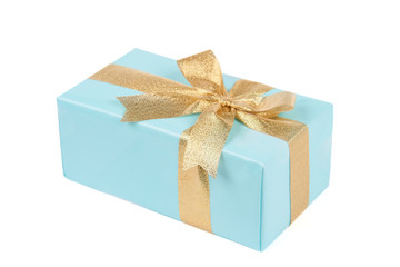 Blue box with present