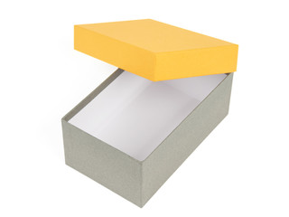 Gray box with yellow cover