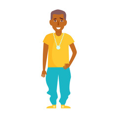 Rapper. Vector. Cartoon. Isolated
