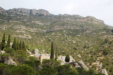Fototapeta na wymiar Sant Joan del Codolar church in Cornudella de Montsant (Priorat), Spain