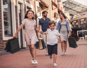 Family doing shopping