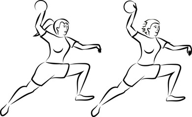 handball - vector woman player