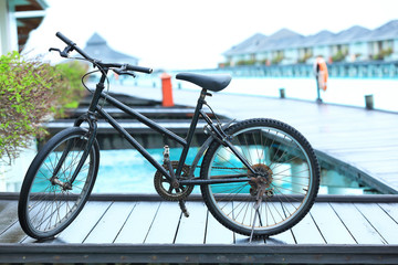 Fototapeta premium Modern bicycle outdoors at resort
