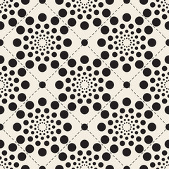 seamless monochrome abstract flower from polka dot pattern background