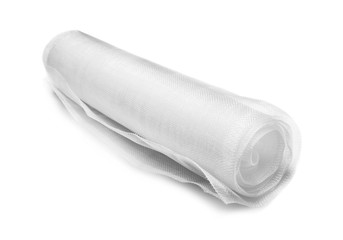 Roll of window screen on white background