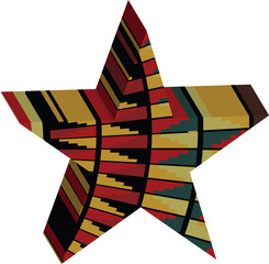 Abstract designed colorful star 3D