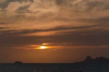A beautiful sunset over the sea. Thailand.