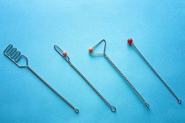 Set of logopedic probes for speech correction on color background