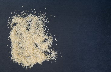 sesame on a black background