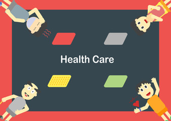 Public health background with 4 people.