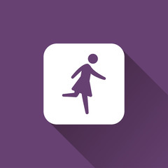 girl running icon with long shadow
