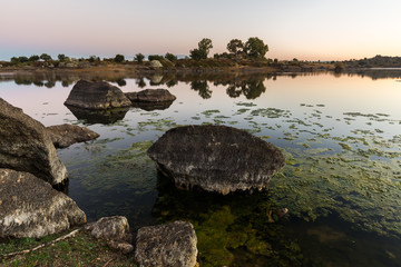 Landscape photographed in the natural area of the Barruecos. Malpartida de Caceres. Spain.