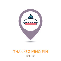 Thanksgiving Pie mapping pin icon. Thanksgiving