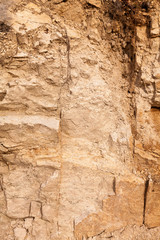 developments, minerals, rock climbing concept. these cliff have been changing with time by winds and rains, every crack and every pothole is a result of erosion