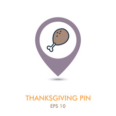 Roasted Chicken thigh mapping pin icon. Harvest