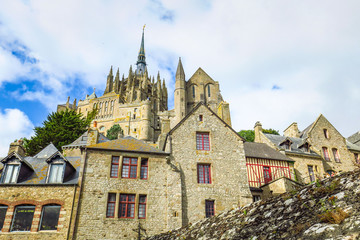 Fototapeta na wymiar Visiting Mont-Saint-Michel in Normandy, France