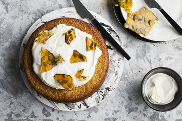 Butterscotch Cream Pie with caramel on topping