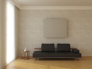 New contemporary interior with mock up pattern