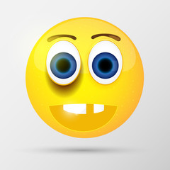 Cute smiling emoticon, emoji, smiley.