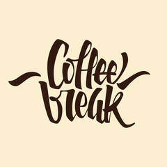 Coffee break lettering. Modern handwritten poster. Beautiful typography.