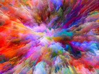 Photo sur Plexiglas Anti-reflet Mélange de couleurs Baiser de peinture surréaliste