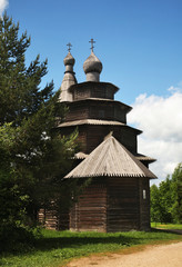 Fototapeta na wymiar Church of St. Nicholas in Vitoslavlitsy village near Novgorod Great. Russia