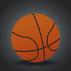 Isolated Realistic basketball design on gray background.