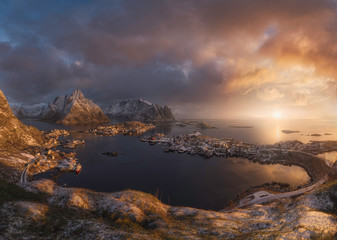 Sunrise over the fjiords, Norway