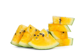 yellow watermelon on white background